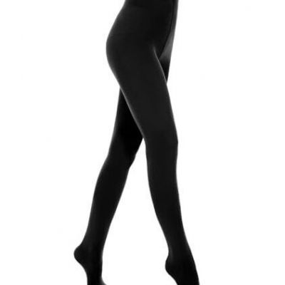 Opaque Tights for Women, 80D Solid Color Soft Tights, Small-Medium Black