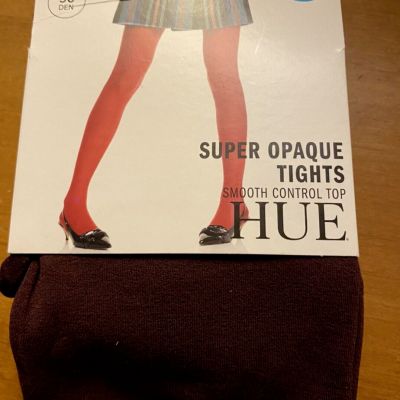 Hue Super opaque control top tights 1 pair~Size 1  90 Den USA  Claret wine color