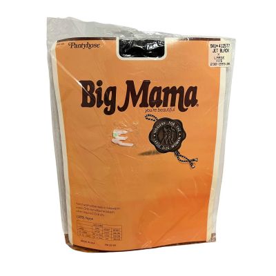 Vintage Big Mama You're Beautiful Pantyhose Plus Size XL Hosiery Jet Black