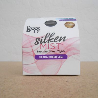 L'eggs Silken Mist Beautiful Sheer Tights Control Top Size B Jet Black Color