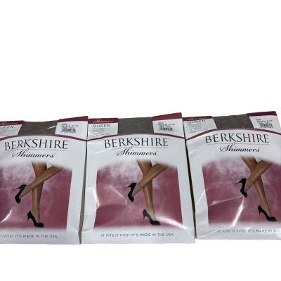 Berkshire womens Plus-size Queen Ultra Sheer Control Top Pantyhose 3 Pack