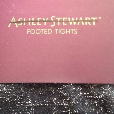 Size 1X Ashley Stewart Plus Footed Tights Shimmery Black 1X  New