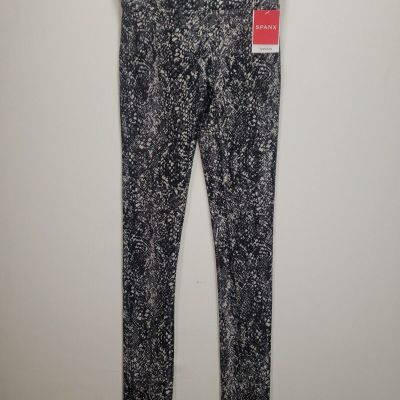 Spanx Leggings XS Faux Leather Snake Grey Shine NEW $98.00