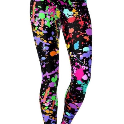 Women's XL Leggings Artistic Splash Printed Buttery Soft Stretchy Pants