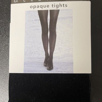 Attention Black Opaque Control Top Full Length Tights  1 Pair - M/L