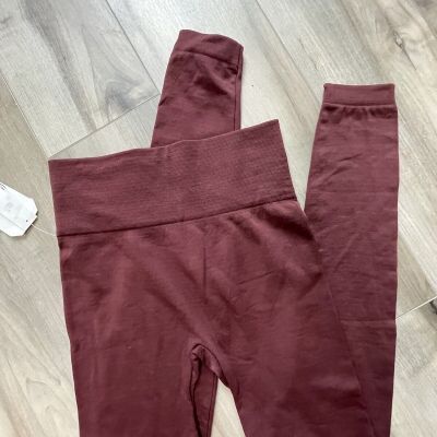 Wonderly Studio Womens Leggings Burgandy Size S New