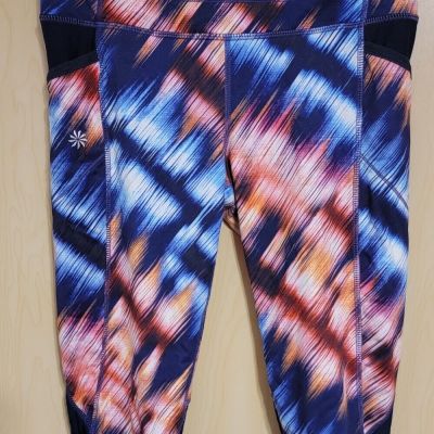 Athleta High Rise Chaturanga Capri Tight Leggings Size Small Colorful Workout