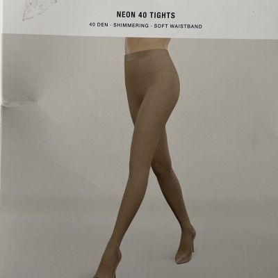 Wolford Women's 14978 Neon 40 Tights Black Shimmering Shade Size XS