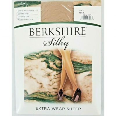 Berkshire Hosiery Silky Extra Wear Sheer Nude Size 3 Control Top Style 4527