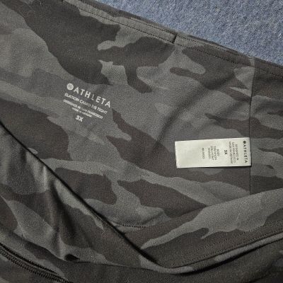 Athleta Elation Camo 7/8 Tight Leggings Black Gray High Rise Size 3XL