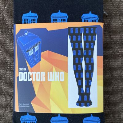 Doctor Who Tardis Police Box Nylons/Tights Women's M/L Black NIP