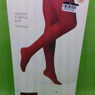 Women's 50D Opaque Tights Dark Burgandy /Red A New Day Size Large/XL NEW