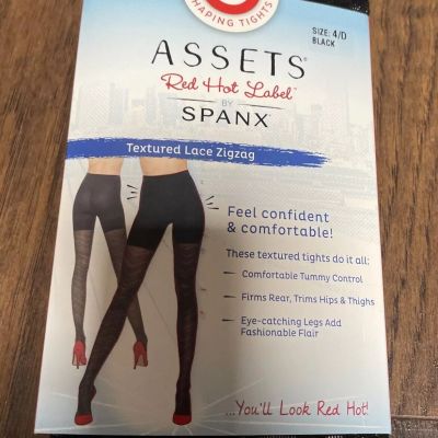 Assets Red Hot Label By Spanx Shaping Tights Textured Zig Zag Size 4