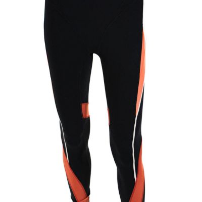 PE Nation Womens High Rise Oakmont Ankle Leggings Black White Orange Size Small