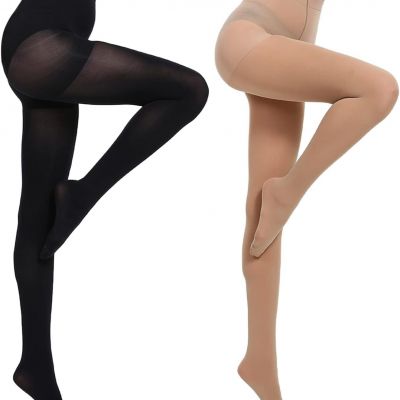 MANZI Run Resistant Control Top Panty Hose Opaque Tights