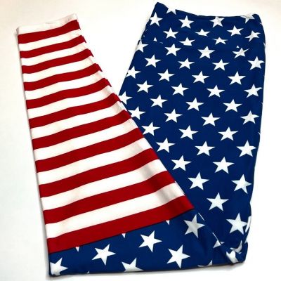 NEW LuLaRoe TC Leggings Star USA Military AMERICAN FLAG Patriotic SPACE Stripe