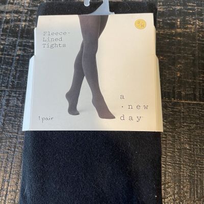 A New Day Fleece Lined Tights Ebony Black One Pair Size S/M