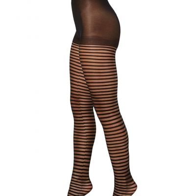 allbrand365 designer Womens Horizontal Ribbon Tights Color Black Size X-Small