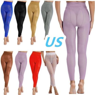 US Womens Sheer Tights Pants High Waist Stretch Ultra-thin Pantyhose Stockings