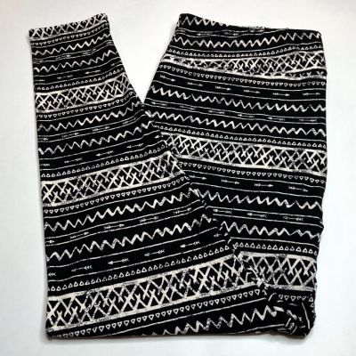 NEW LuLaRoe TC2 Leggings BLACK CREAM Ethnic TRIBAL Tattoo ARROW Abstract Stripe