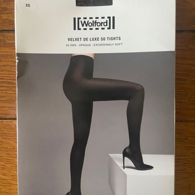 Wolford Women's Velvet De Luxe 50 Tights XS  Anthracite - NEW