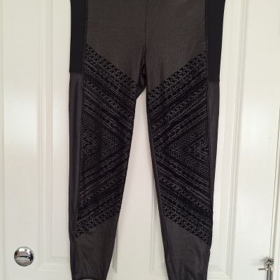 Desigual Black faux leather leggings size L