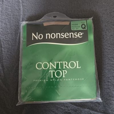 1990 No Nonsense Control Top Panty Hose Queen 1 Nude 877 Reinforced Toe  Italy