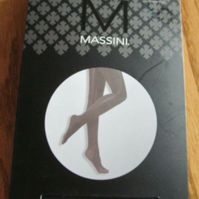 Massini HIGH RISE CONTROL TOP OPAQUE TIGHTS~Black~New In Package~Women's S/M