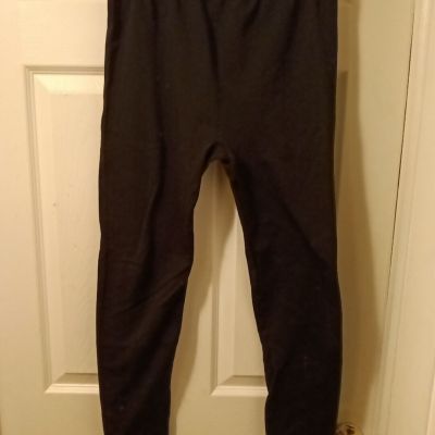 Black Textured Fleece Lined Leggings