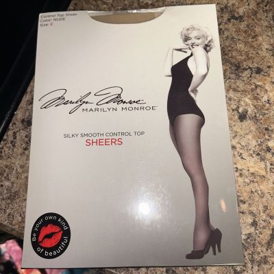 Marilyn Monroe Control Top Pantyhose Silky Smooth NUDE SIZE C Nude NIP NEW