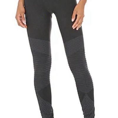 SPANX Look At Me Now Seamless Moto Leggings In Very Black Size X-Large