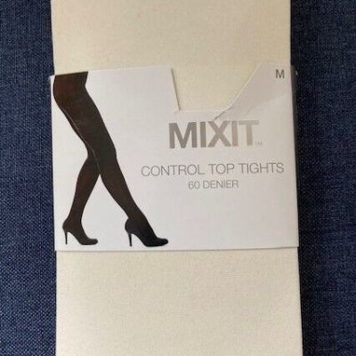 MIXIT Ivory  Semi Opaque Control Top Tights Size M nylon/spandex  (60 denier)