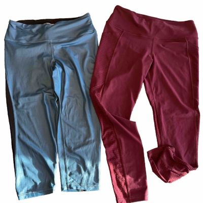 New Lot of 2 Victoria's Secret Athletic Workout Leggings 1 Capri 1 Full Large