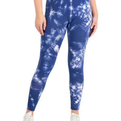 Style & Co Basic Printed Leggings Blue Open Dye XL