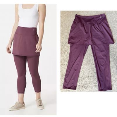 ZUDA Women’s Regular Z-Move Cropped Skirted Plum Wine PurpleLeggings Medium