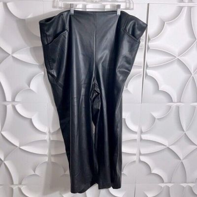 NEW T Tahari faux leather black leggings sz 20W.  (97)