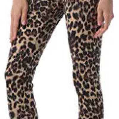 Spicy Sandia Women's High Waisted Leggings, Leopard Print, Size Medium