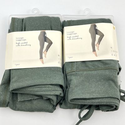 Womens Drawstring High Waist Lounge Leggings A New Day Size Small Lot of 2 NEW