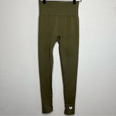 Women's Best Power Seamless Leggings Small Army Green Gym Workout High Rise