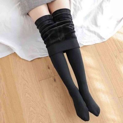 Womens Winter Warm Fleece Tights Stockings Thermal Lined Translucent Pantyhose