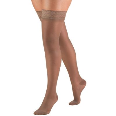 Truform Women's Stockings Thigh High Sheer: 15-20 mmHg XL TAUPE (1774TP-XL)