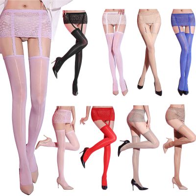 US Women High Waist Crotchless High,Tights Lace Pantyhose Stockings Clubwear New