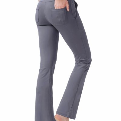 Women's High Waisted Boot Cut Yoga Pants 4 Pockets Workout Pants Tummy Contro...
