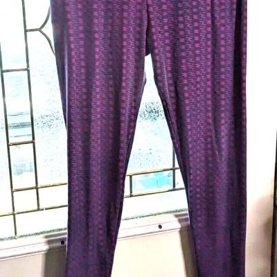 Lu la roe women's tall & curvy leggings purple/blk preowned