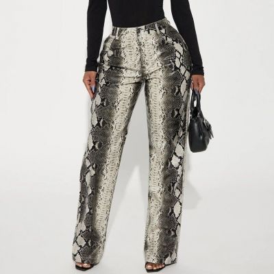 Fashion Nova Such A Snake Print Hi Rise Faux Leather Pants Size S Mob Wives