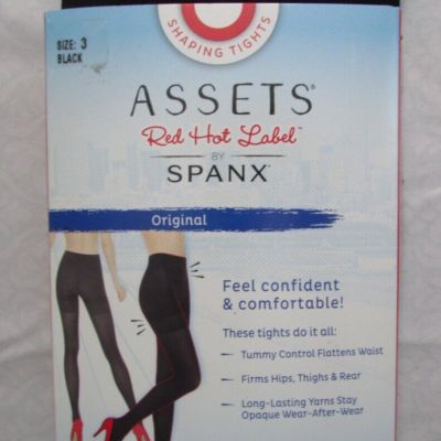 SPANX ASSETS RED HOT LABEL BLACK SHAPING TIGHTS SIZE 3C SHAPEWEAR FOR WOMEN CR19