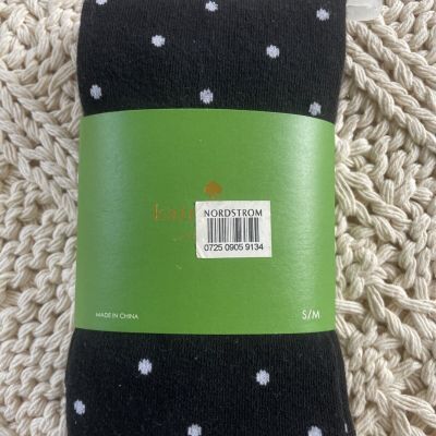 Kate Spade Woman's Warm Cozy Tights Size Small/Medium  Black White Polka Dot NEW