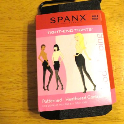 Spanx Tight End Shaping Tights Black Gray Heathered Contrast Size A