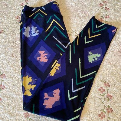 Lularoe Disney Minnie Leggings OS Super Soft Multi Colors Navy, Pink