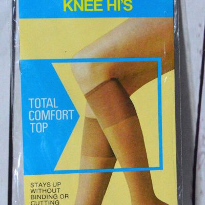 Kmart Nude/Suntone Sheer Reinforced Toe Knee High Size 9-11 Stockings Vintage